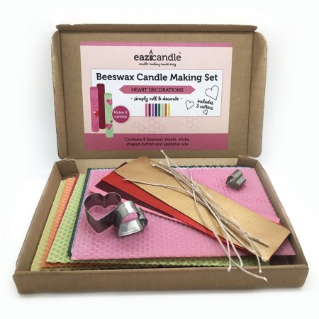 Eazicandle Beeswax Candle Making Kit - Hearts Decorations