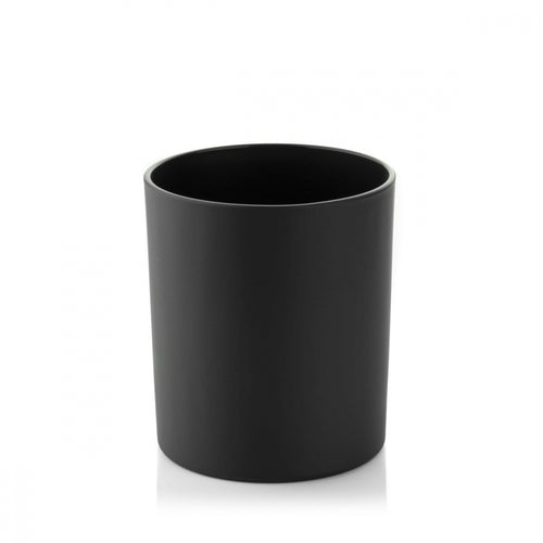 Matt sort glass til lysstøping, 30 cl, sylindrisk form, varmebestandig.