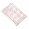 Gjennomsiktig plastbeholder for vokssmelt med seks firkantede rom, for produksjon av duftvoks