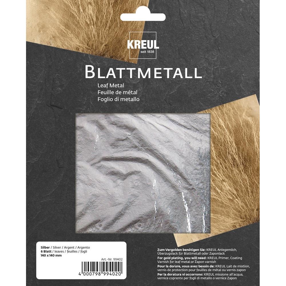 Bladmetall Sølv 25 Ark på 140 x 140 mm