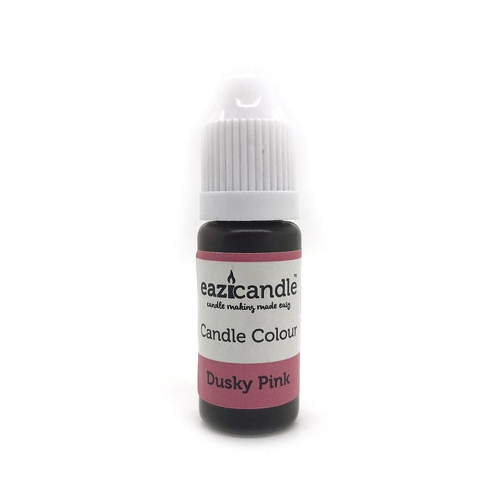 Dusky Pink flytende lysfarge i en 10ml mørk flaske med hvit dryppekork, merket eazicandle Candle Colour