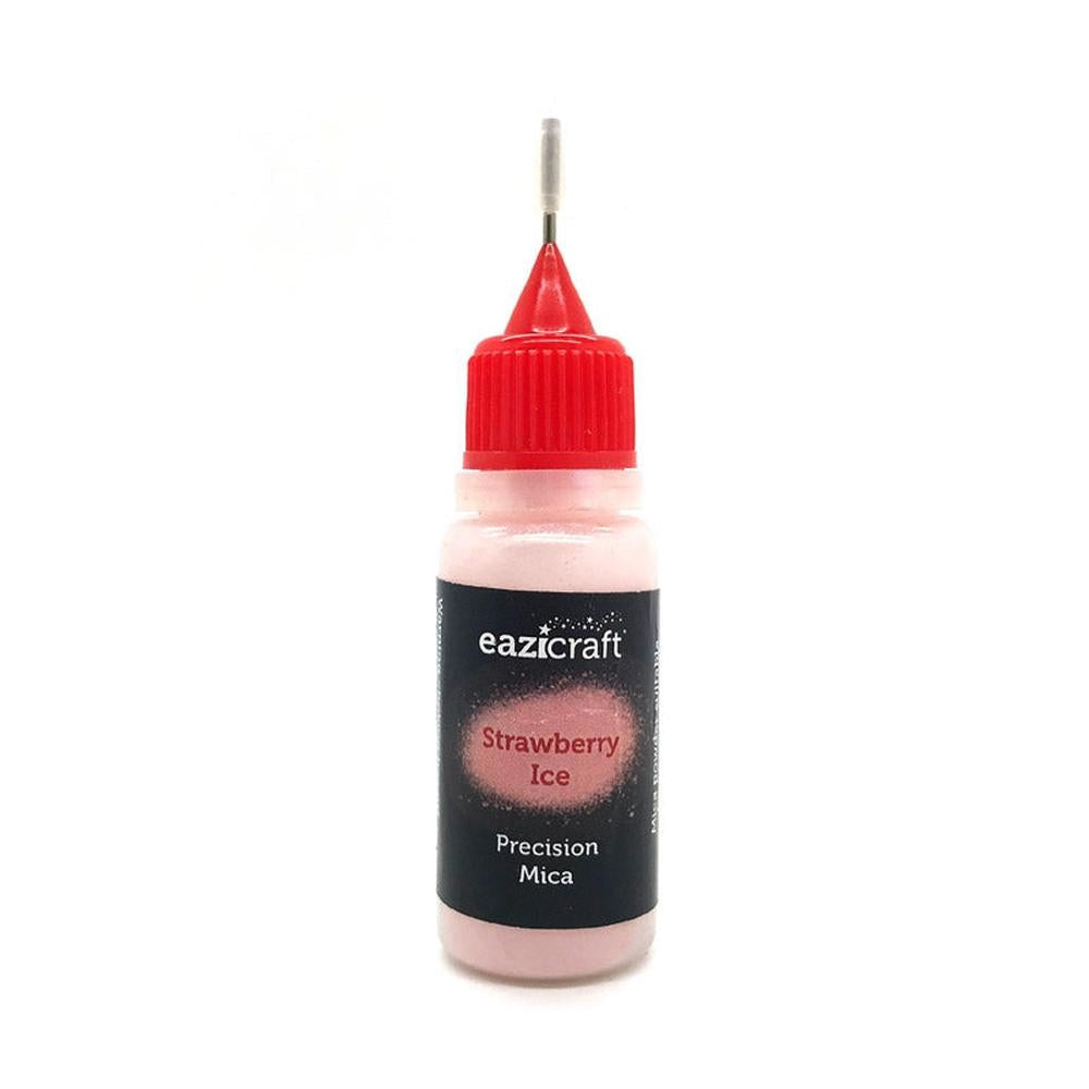 Eazicraft Precision Mica pulver 5g Strawberry Ice i liten flaske med rød dyse for nøyaktig dosering