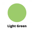 Lys grønn sirkel med teksten "Light Green" under, som viser lysfarge for lysstøping