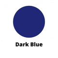 Mørk blå lysfarge i en sirkel, med teksten "Dark Blue" under.