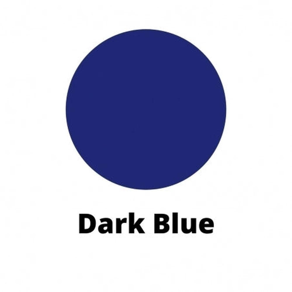 Mørk blå lysfarge i en sirkel, med teksten "Dark Blue" under.
