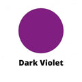 Mørk fiolett lysfarge i en sirkel, med teksten "Dark Violet" under, for lysstøping
