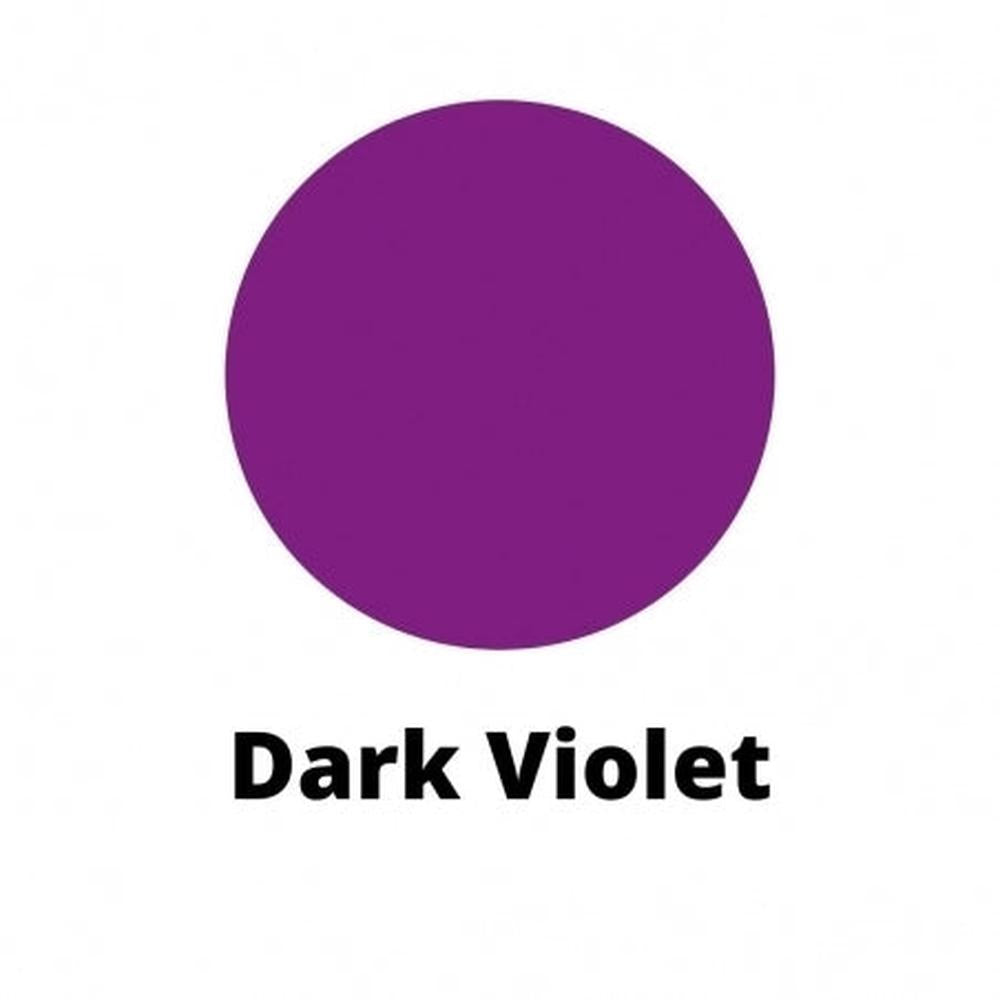 Mørk fiolett lysfarge i en sirkel, med teksten "Dark Violet" under, for lysstøping