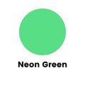Neon grønn lysfarge i en sirkelform, med teksten "Neon Green" under.