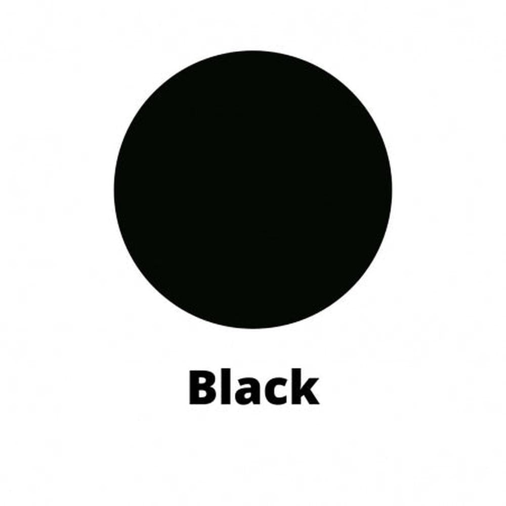 Svart fargepigment til lysstøping, vist som en solid svart sirkel med teksten "Black" under