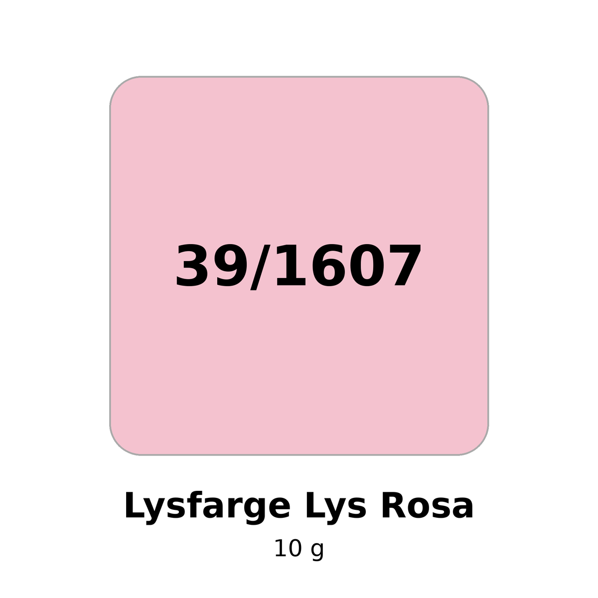 Illustrasjon av omtrentlig farge for Bekro lysfarge 39/1607 Lys Rosa, 10 g