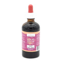 Brun glassflaske med rød dråpetellerhette, merket "SORT LIQUID COLOR FOR WAX PAN 432C, 75 gram" for lysfarge.