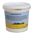 Hvit bøtte med 800g vegetabilsk rapsvoks og etikett med vindmølle og rapsåker